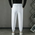 thumbnail image 5 of Men's Dress Pants Solid Color Pocket Side Elastic Waist Button Tied Suit Pants White, 5 of 6