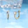 thumbnail image 6 of Limerencia Titanium Cubic Zirconia Hoops, Lightweight Cuff Earrings for Women, 6 of 6