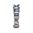 thumbnail image 6 of BLISSFUL STEP Women's Polka Dots Lace up Block Heels Sandals, 6 of 8