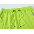 thumbnail image 6 of Mens Shorts Casual Drawstring Zipper Pockets Elastic Waist Fluorescentgreen 36, 6 of 8