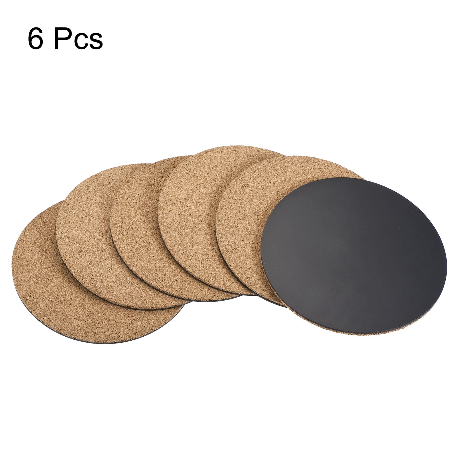 Unique Bargains Cork Plant Mat Round Plastic Absorbent Waterproof Coaster Pads Brown 6"