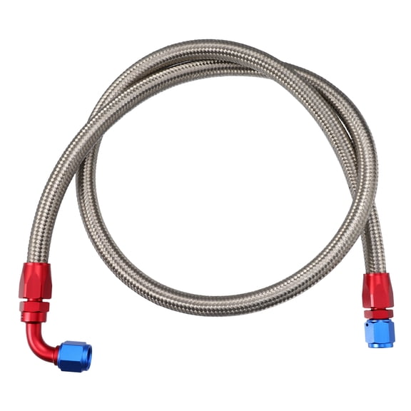 Unique Bargains 6AN Car Fuel Hose AN6 3/8" Universal Braided Stainless Steel CPE Oil Line