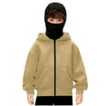 thumbnail image 2 of UQJfacai Boys Balaclava Hoodie Double Hooded Zip Up Jacket Fall Winter Oversized Long Sleeve Windproof Sweatshirt with Face Mask 4-15 Years, 2 of 5