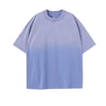 thumbnail image 1 of Mens Gym T-Shirts 100% Cotton Comfort Fit Breathable Athletic Shirts,Summer Distressed Gradient Color Basic Tees Loose Fit Short Sleeve Crewneck Workout Tops, 1 of 2