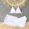 thumbnail image 4 of SGFCWSX Girls 2-Piece Swimsuit, Kids Halter Bikini Triangle Top and Ruched Skirted Bottom, Bathing Suit for Beach Pool White Size 11-12Years, 4 of 9