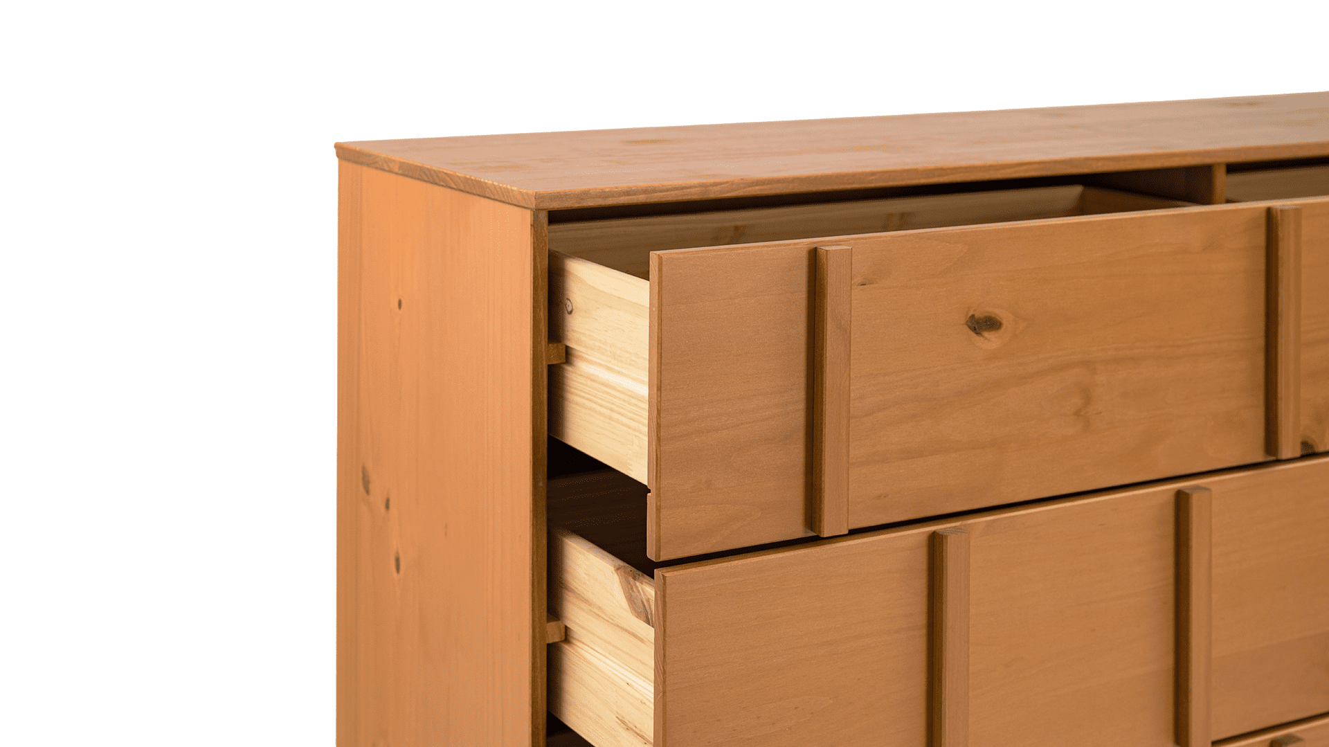 Bronx Modern Solid Wood Six Drawer Dresser Caramel - for Adults and Teens