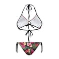 thumbnail image 2 of chaqlin Women's Halter Neck Two Piece Bikini Set Tropical Floral Print, Tie Side Bottoms Quick Dry Swimwear for Beach Vacation & Pool Party, 2 of 9