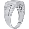 thumbnail image 2 of Engagement Wedding Dazzling Square Shape Ring for Men Round Cut White Diamond 925 Sterling Silver 14K White Gold Plating, 2 of 2