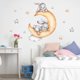 thumbnail image 2 of Un conjunto de conejos en la luna, nubes, estrellas, pegatinas de pared decorativas., 2 of 5