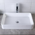 thumbnail image 3 of Mocoloo White Bathroom Sink 24"x16" Rectangle Bathroom Vessel Sink Modern Above Counter White Farmhouse 24 Inch Bathroom Sink Porcelain Ceramic Vanity Sink Art Basin, 3 of 6