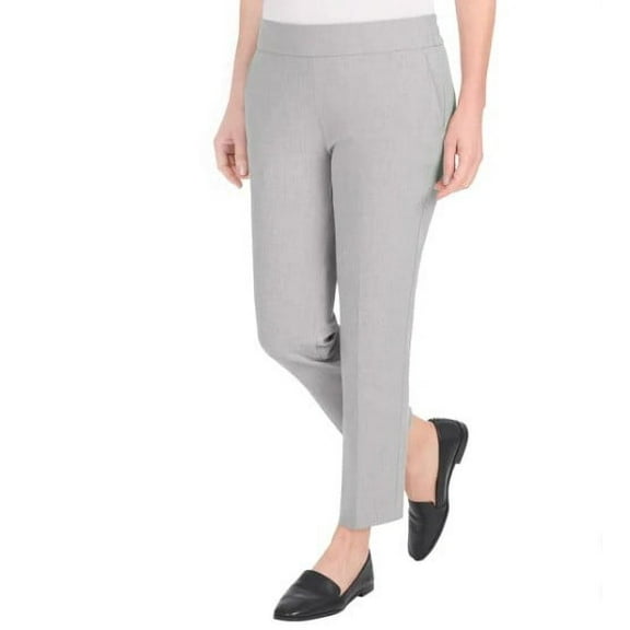 Hilary Radley Women's Size Large (12-14) Pull-On Ankle Pants, Heather Gray