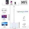 thumbnail image 3 of Adaptador Lightning a HDMI para iPhone iPad iPod, Adaptador AV Digital 1080P Convertidor de Pantalla de sincronización de Audio y Video con Puerto de Carga Lightning, Perfecto para HDTV, Monitor, Proy, 3 of 5