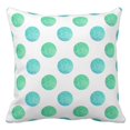 thumbnail image 1 of RYLABLUE Aqua Turquoise Textured Watercolor Polka Dots Pillowcase Cover 18x18 inch, 1 of 1