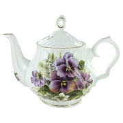 Purple Pansy Bone China - 6 Cup Teapot