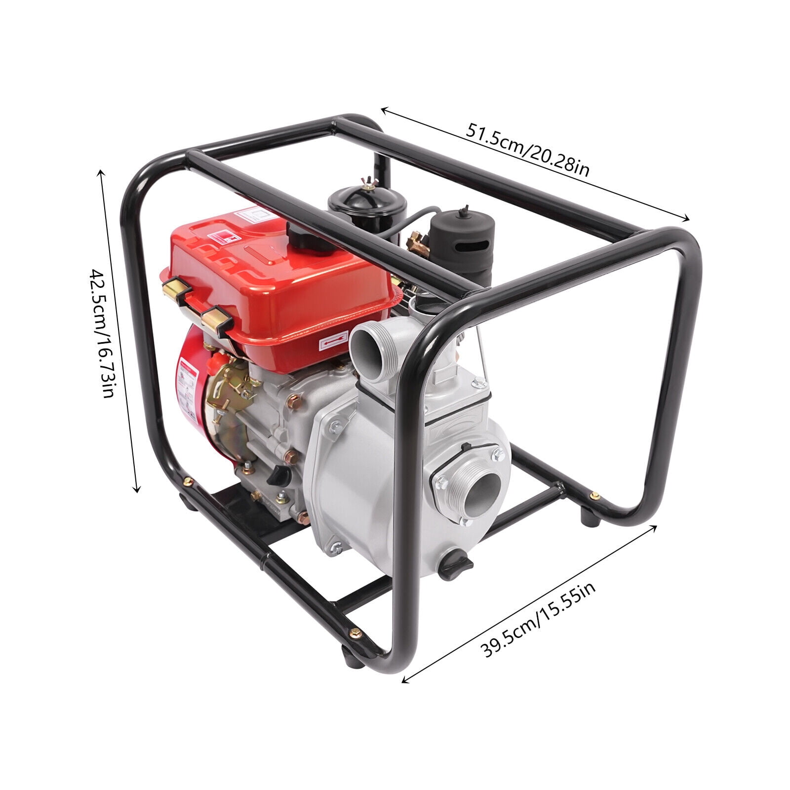 TFCFL 196CC 2'' Water Pump with 7.5m Pipe 4L Diesel Powered Water Transfer Irrigation Pump 3600rpm