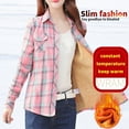 thumbnail image 2 of Uhndy Jackets for Women, Women Fashion Winter Plush Warm Thicken Red Plaid Print Button Woolen Jacket Women Coat Winter Coats Christmas Gifts for Women, 2 of 6