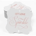 thumbnail image 2 of Inkdotpot Étiquette de Bouteille de Mariage Let Love Sparkle en Forme de Support en Feuille d'Or Rose Lot de 50, 2 of 6