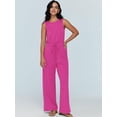 thumbnail image 4 of Womens Jumpsuits Fall Outfits 2023 New Casual Fashion Clothes Sleeveless Wide Leg Long Pants Romper, 4 of 6