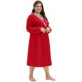 thumbnail image 6 of WBQ Women's Oversized Nightdress Plus Size Nursing Nightgown Long Sleeve V Neck Breastfeeding Nightshirt Sleepwear Soft Pleated Sleepshirt Lounge Dress, XL-4XL, 6 of 6