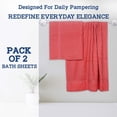 thumbnail image 7 of Casa Lino 2Pc Premium Bath Sheets (Extra Large) for Adults (72" x 36") - 100% Cotton, 400GSM, Ultra Absorbent (Coral), 7 of 7