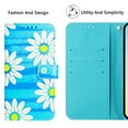 thumbnail image 3 of Compatible for Samsung Galaxy S23 Ultra Wallet Case, Painting Pattern Premium PU Leather [Credit Card Holder] [Wrist Strap] Flip Stand Feature Purse Case Full Protective Pattern Cover, Blue Flower, 3 of 16