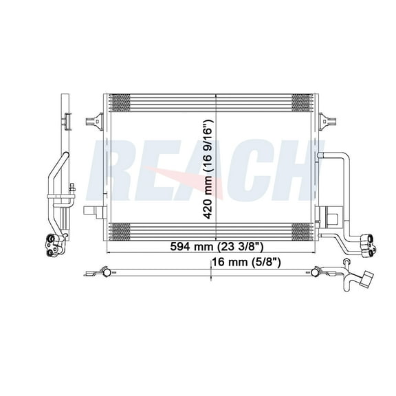 REACH 31-3039 Condenser for Volkswagen Passat 01-05