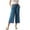 Sky Blue, variant on AKOEE Cotton Linen Capris for Women with Pockets Drawstring Elastic Waist Wide Leg Beach Lounge Capri Pants (XL, Navy)