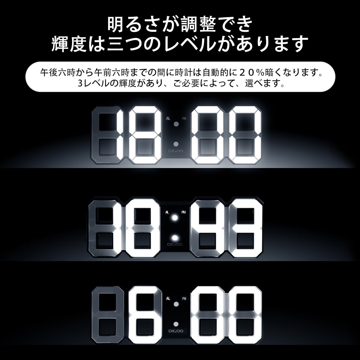 Digital 3d Usb Modern Led Wall Clock Alarm Clock Timer Snooze 12 24 Hour Display Skeleton Hollow Multi Function 3 Levels Of Brightness Memory Time Function Walmart Com Walmart Com