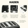 thumbnail image 3 of Haden Starbeck 4 Slice Wide Slot Stainless Steel Toaster, Black & Chrome, 3 of 9