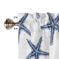 thumbnail image 5 of Half Window Curtain 36 Inches Long, Navy Blue Beach Starfish Window Treatment Curtain Drapes, Summer Ocean Nautical Coastal Small Tier Curtains for Bathroom Over Sink, 27.5"x36", 2 Panels, 5 of 7
