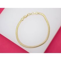 18K Gold Filled 3mm Slinky Snake Chain Bracelet (I9)