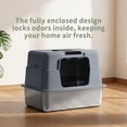 thumbnail image 5 of Fully Enclosed Cat Litter Box, Hooded Cat Litter Pan with Flip Entry Door, 50 x 35 x 35cm Overall Size, Stainless Steel Base 50 x 35 x 10cm, 5 of 7