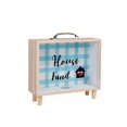 thumbnail image 2 of de , caja de exhibición de manualidades de decoración de bricolaje, caja de seguridad para billetes, caja de colección de sellos de caja Celosía azul Soledad Hucha, 2 of 9