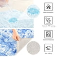 thumbnail image 3 of 2 Piece Bath Mat Set with U-Shaped Toilet Mat and Rectangle Bath Rugs Non Slip Machine Washable Bathroom Mats Blue Watercolor Floral Pattern, 3 of 7