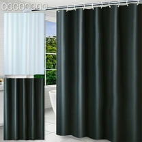 6-Piece Hook Thickened PEVA Shower Curtain Set, Waterproof Water Grid Partition for Bathroom or Toilet, No Drilling Required, Includes 8 Hooks, Durable Solid Color Door Curtain for Easy Home