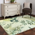 thumbnail image 3 of Green Blue Leaves Area Rugs 3'x5', Small Throw Rugs for Living Room Bedroom, Summer Botanical Farmhouse Watercolor Leaf Indoor Outdoor Rug Non-Slip Low Pile Carpet Runner Reversible Floor Mats, 3 of 8