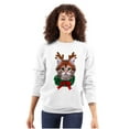 thumbnail image 3 of Christmas Reindeer Kitten Adorable Unisex Plus Fleece Graphic Sweatshirt Brisco Brands 3X, 3 of 5