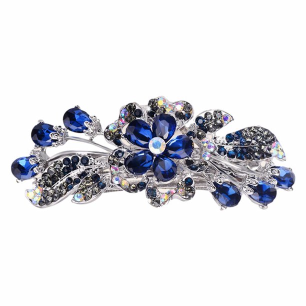 Vintage Rhinestone Wedding Hair Clip Crystal Cz Hair Barrettes Purple Crystal Barrette Cz Hairclip Decorative Headwear Crystal Wedding Headpieces