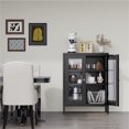 thumbnail image 7 of Elegant Small Display Cabinet with Glass Doors,Metal Storage Cabinets FreeStanding Floor Cabinet with 2-Shelves for Home,Office,Living Room,Bathroom, 7 of 7