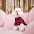 thumbnail image 3 of Abrigo de invierno para perros a cuadros de estilo británico, abrigo para perros resistente al viento y al frío, chaqueta para perros, chaleco para perros pequeños, medianos y grandes con bolsillo, 3 of 5