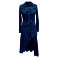 thumbnail image 5 of Western Cowgirl Dress for Women Long Sleeve Button Down Collared Ruched Waist High Low Slit Flowy Maxi Dresses, 5 of 5