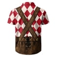 thumbnail image 4 of Men's Oktoberfest Lederhosen Themed Plaid Short Sleeve Button Down Shirt, 4 of 4