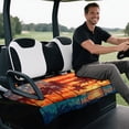 thumbnail image 5 of XYZCANDO Retro Palm Tree Print Golf Cart Seat Soft, for Sports, Golf Cart Seat Covers, Compatible with 2 Passenger Club Car, 5 of 8