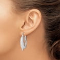 thumbnail image 3 of Auriga 925 Sterling Silver Rhodium-plated Polished Dolphin Round Hoop Earrings for Women, 3 of 6
