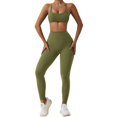 thumbnail image 1 of Conjuntos de entrenamiento for mujeres 2 piezas de talle alto sin costuras con sujetador deportivo acolchado conjuntos de ropa de gimnasio, 1 of 7