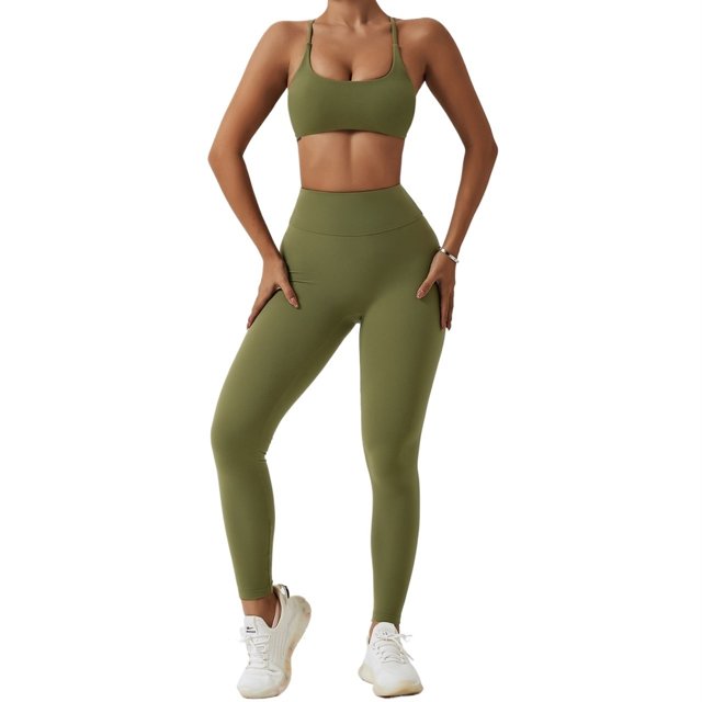 Conjuntos de entrenamiento for mujeres 2 piezas de talle alto sin costuras con sujetador deportivo acolchado conjuntos de ropa de gimnasio