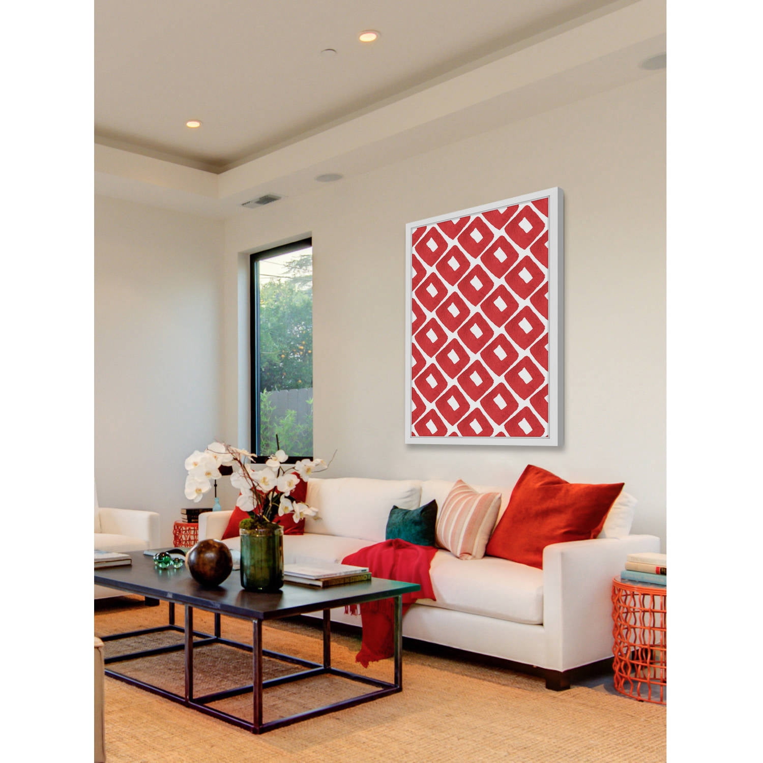 Marmont Hill "Red Squares" Framed Painting Print