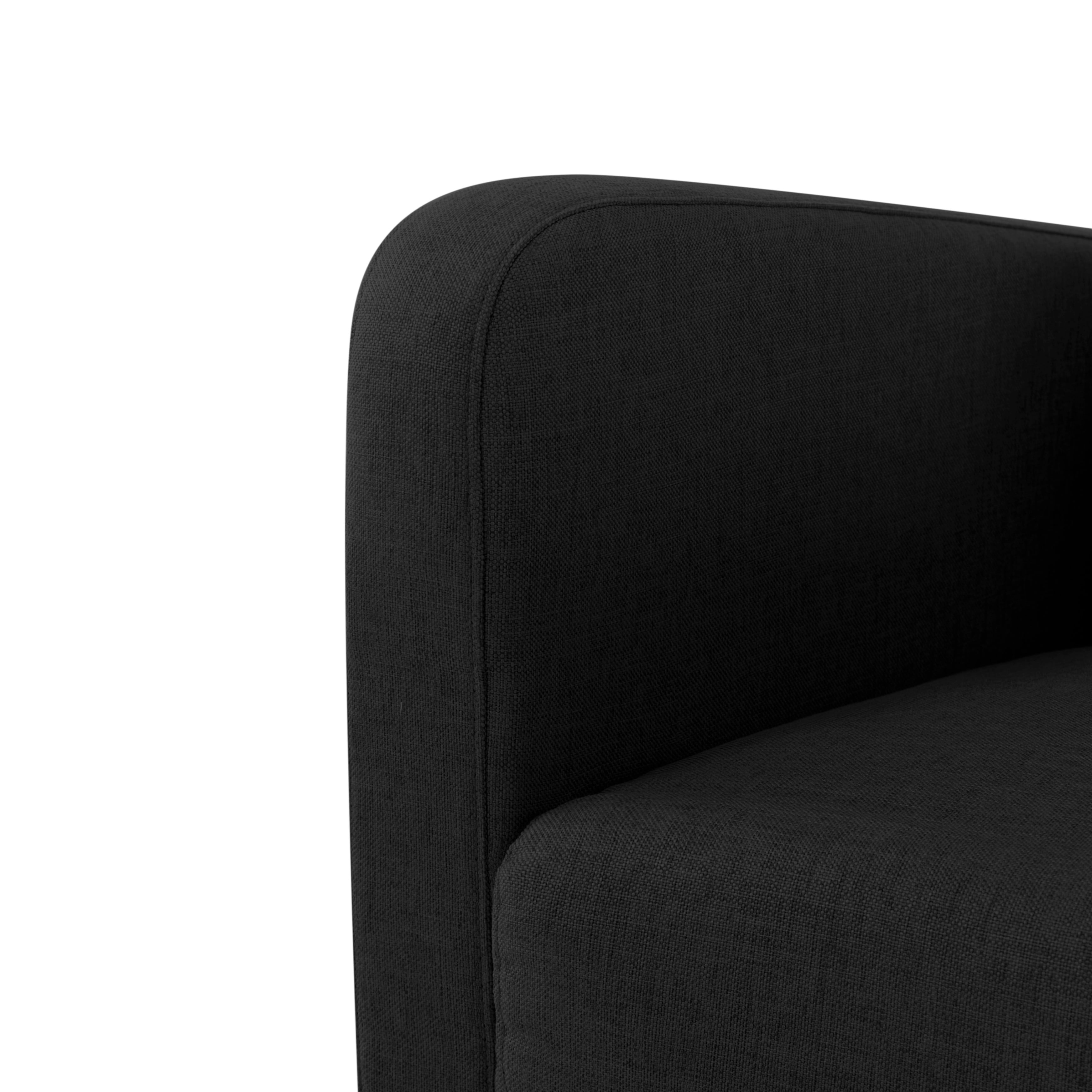 BSHTI Mid-Century Wood Accent Chair with Backrest and Armrest, Modern Upholstered Chair in Linen Fabric, Upholstered Dining Chair with Solid Wood Legs for Reading Nook, Apartment