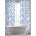 thumbnail image 4 of Blue Botanical Sheer Curtains 108 Inch Length 2 Panels Set, Watercolor Rustic Tree Abstract Voile Window Treatment Semi Sheer Long Curtains Drapes for Bedroom/Living Room/Kitchen 52"x108"x2, 4 of 7