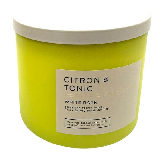 Bath and Body Works Candle - Citron & Tonic White Barn 3-Wick Candle with Natural Essential Oils (14.5 Oz / 411 g)
